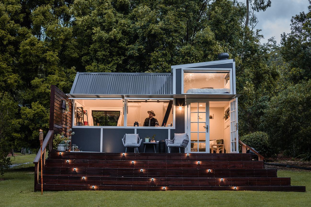 Tiny House with outdoor spa, deck and loft Tiny house for Rent in Matcham, Central Coast, NSW