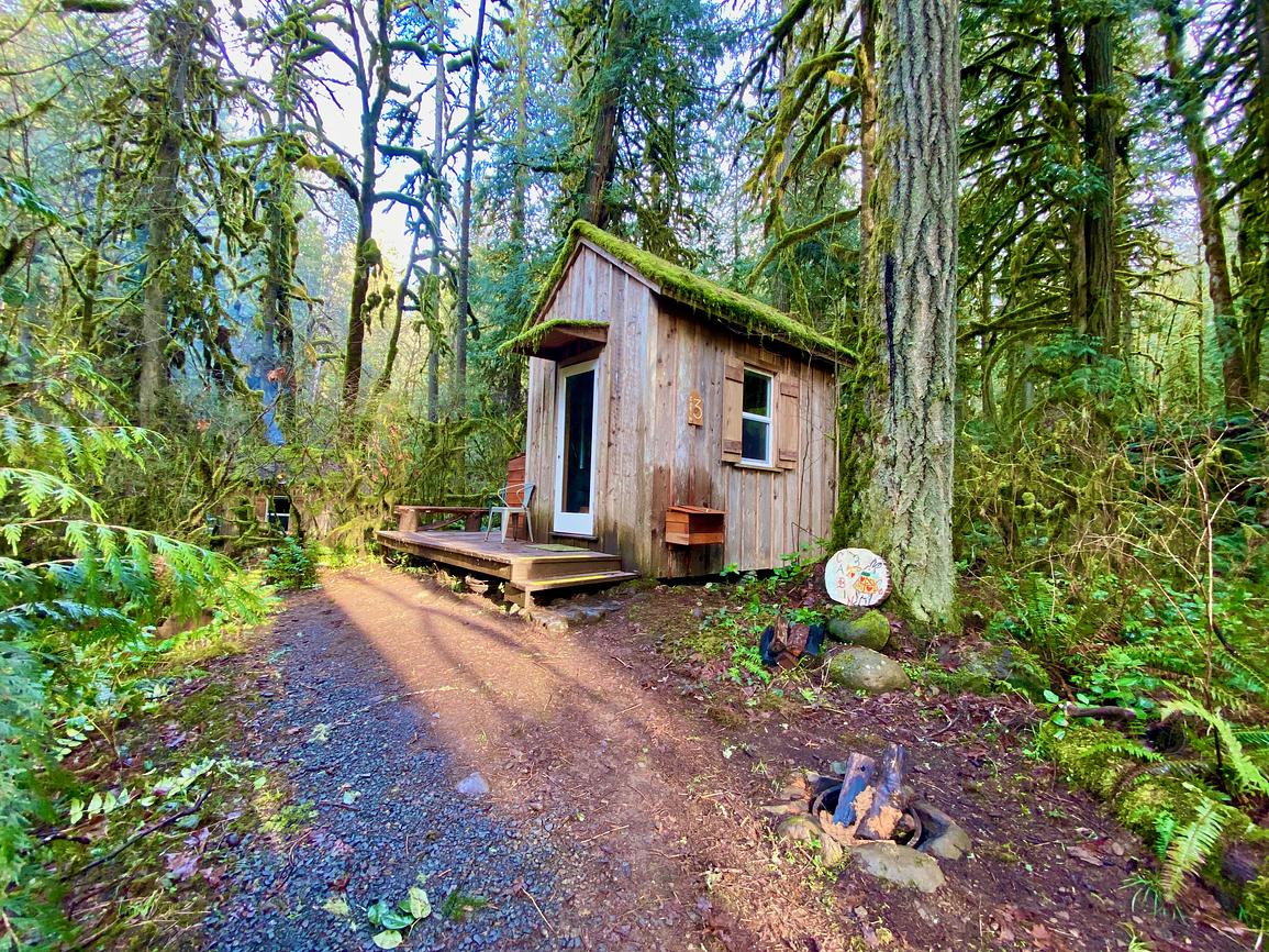 Glamping Cabin Three Cedar Sauna & Hot Tub Cabin for Rent in