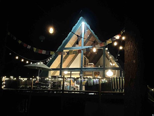 Photo 9 for Beautiful Cozy Riverfront A-Frame Cabin & Hot tub