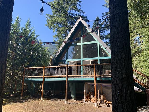 Photo 7 for Beautiful Cozy Riverfront A-Frame Cabin & Hot tub
