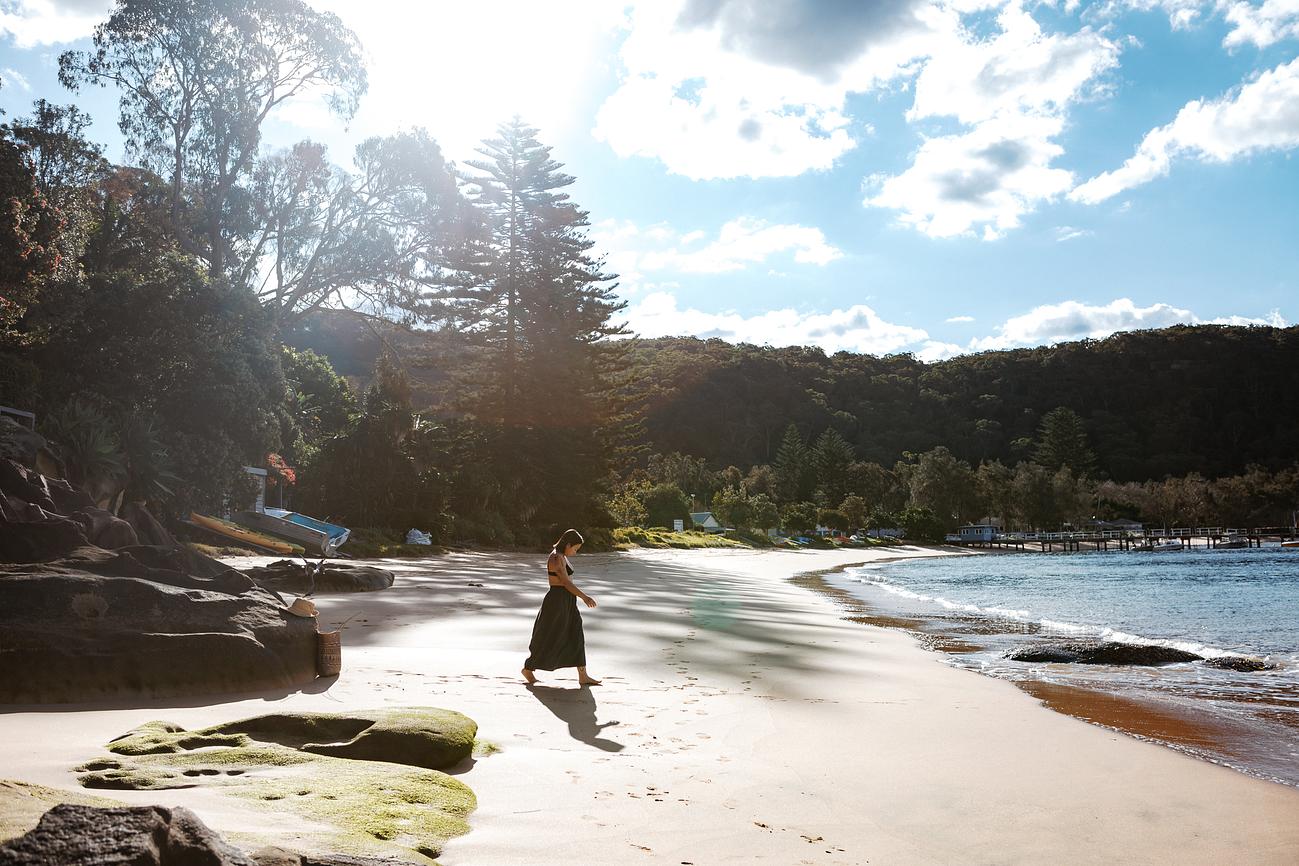 Swimming at Great Mackerel Beach Riparide