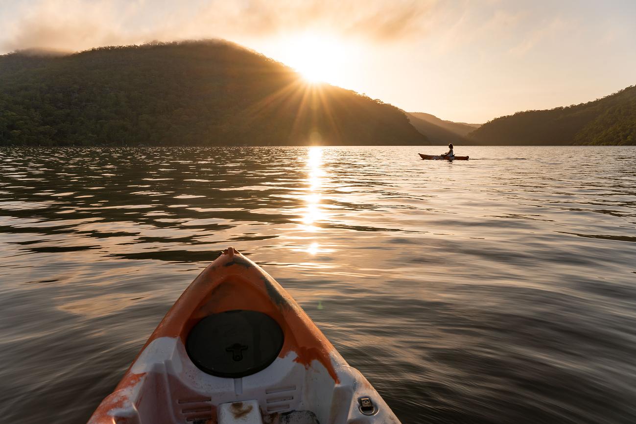 Sunrise kayaking on the river Riparide