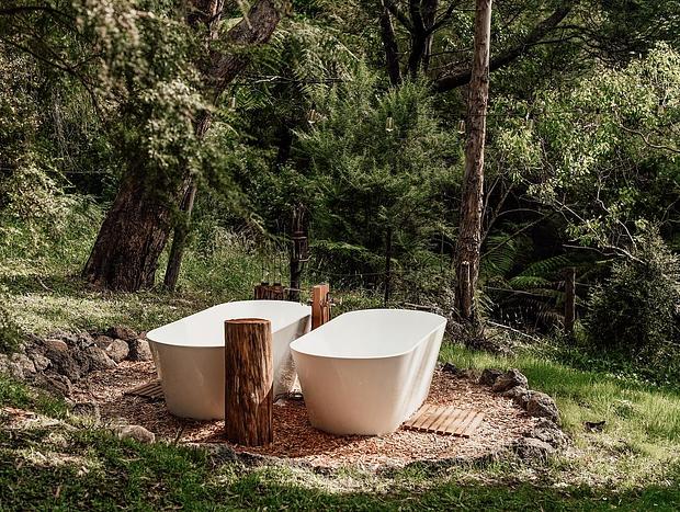 Photo 13 for Warby Serenity: Nature Escape with Outdoor Tubs & Fireplace