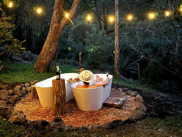 Photo 14 for Warby Serenity: Nature Escape with Outdoor Tubs & Fireplace