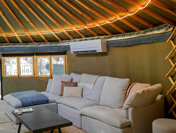 Photo 7 for Mountain view yurt with private spa