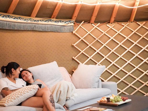 Photo 9 for Mountain view yurt with private spa