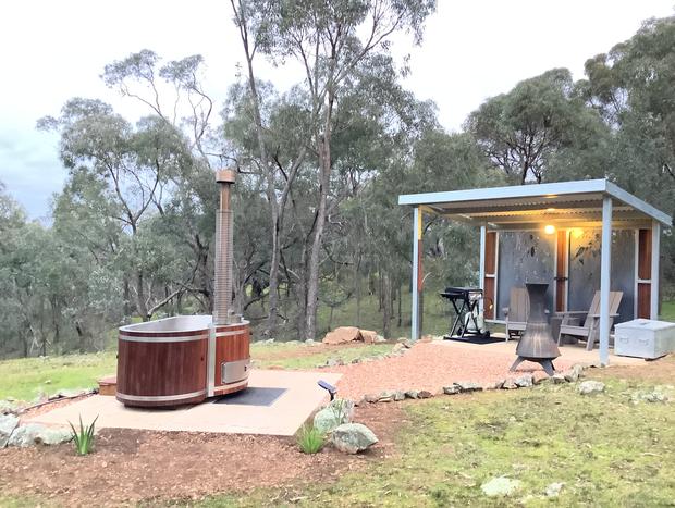 Photo 1 for Hilltop Tiny Home with wood fired Hot Tub & Hamper.