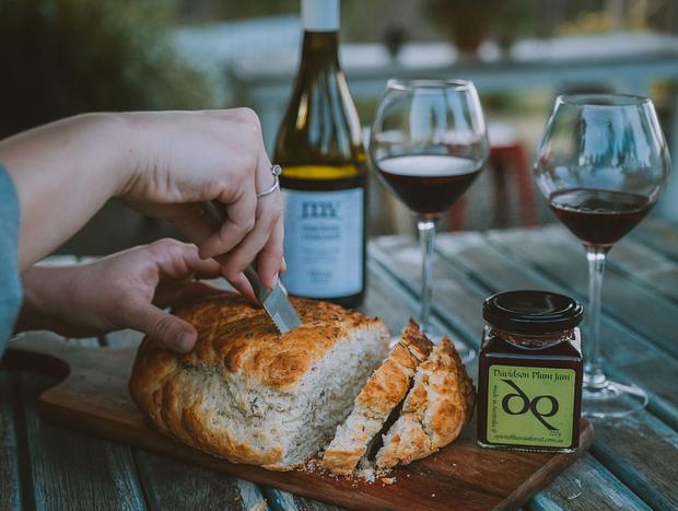 Photo 2 for Enjoying Delicious Damper + Wine